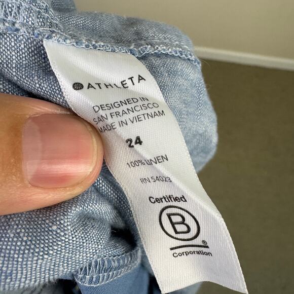 Athleta Cabo Linen 4" Pockets Shorts US Women's 24 Plus - Picture 6 of 7